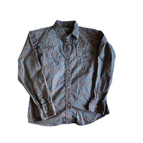 Cowgirl hardware girls, Longsleeve studied snap front shirt, size XL - Picture 1 of 6